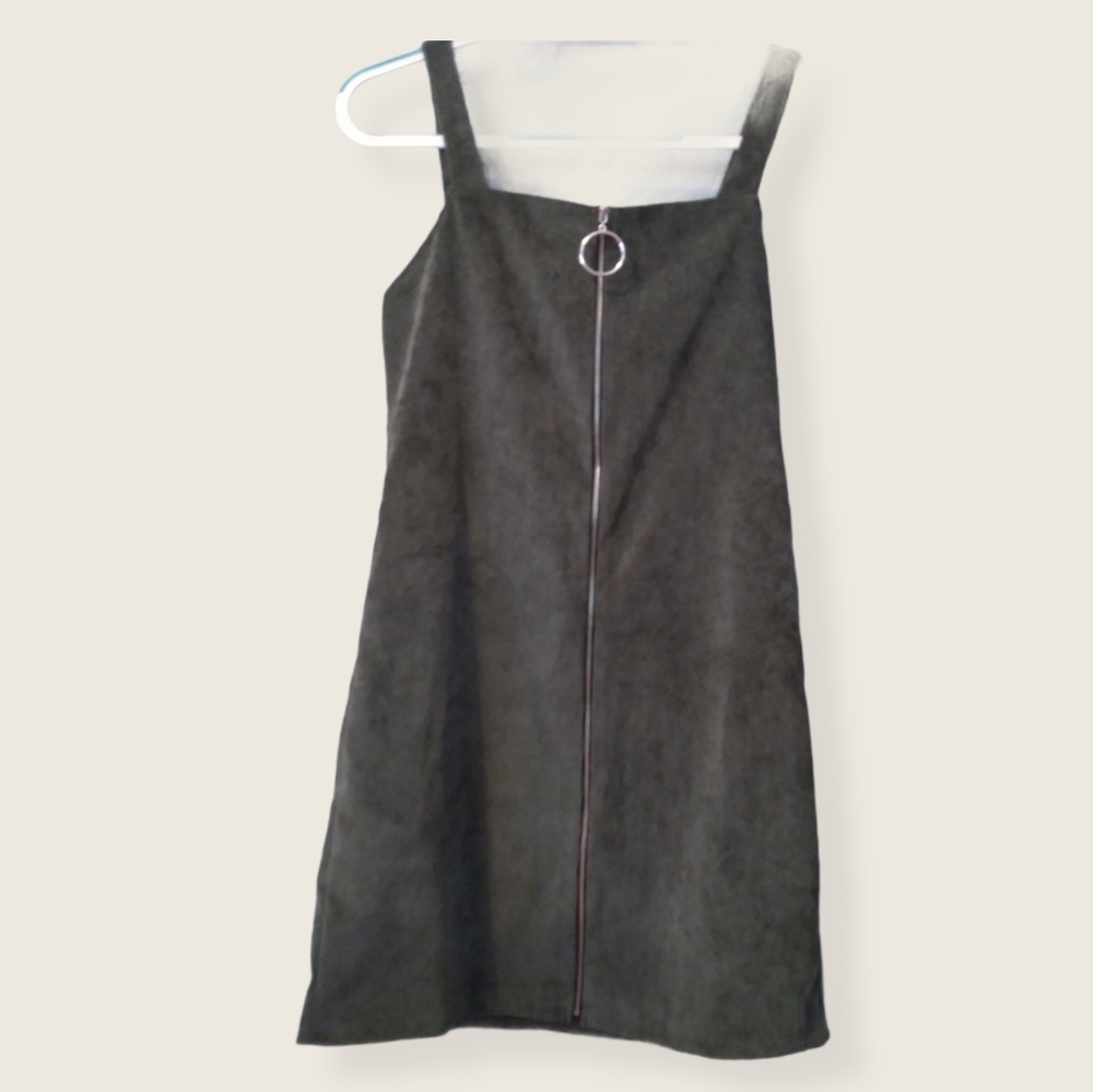 Popular Basics olive corduroy overall dress